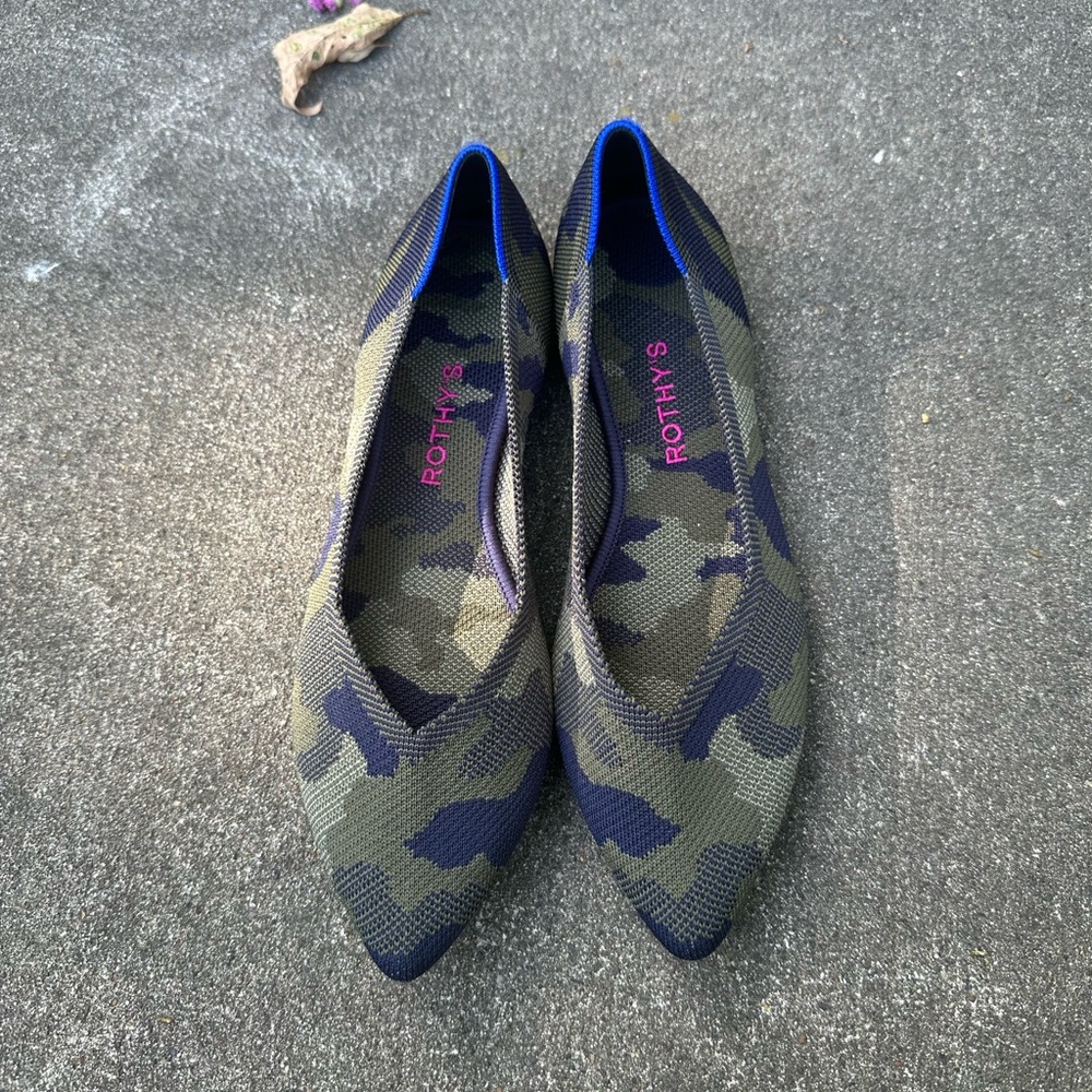 Rothy's The Point Knit Flats in Spruce Camo
